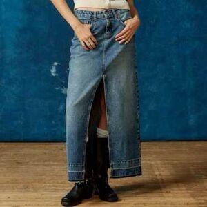 BDG Blue Denim Maxi y2k Britney 90s clueless school casual essential skirt XS